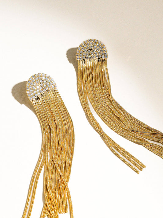 Rhinestone Fringe Earring