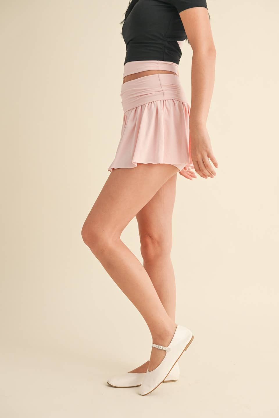 Soft Knit Jersey Foldover Skort