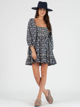 Puff Sleeve Eyelet Mini Dress - Verte Boutique