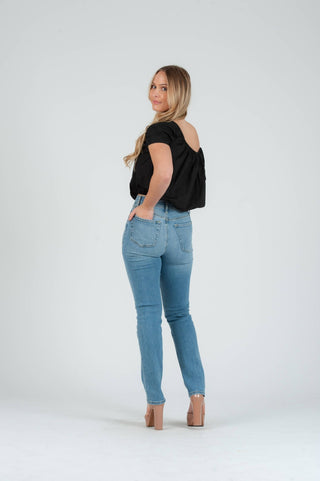Poplin Puff Sleeve Blouse Top - Verte Boutique