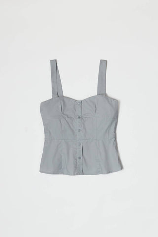 Poplin Bustier Square Neck Top - Verte Boutique