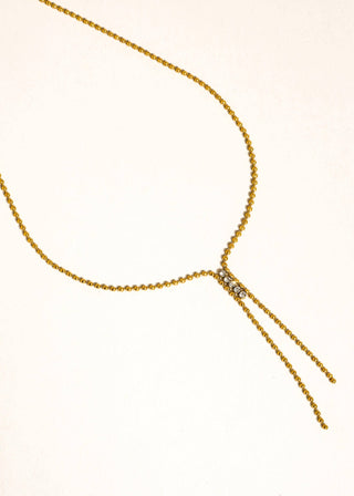 18K Gold Plated CZ Lariat Drop Necklace – Waterproof & Non - Tarnish - Verte Boutique