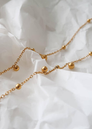 Gold Non - Tarnish Beaded Y Lariat Necklace - Verte Boutique
