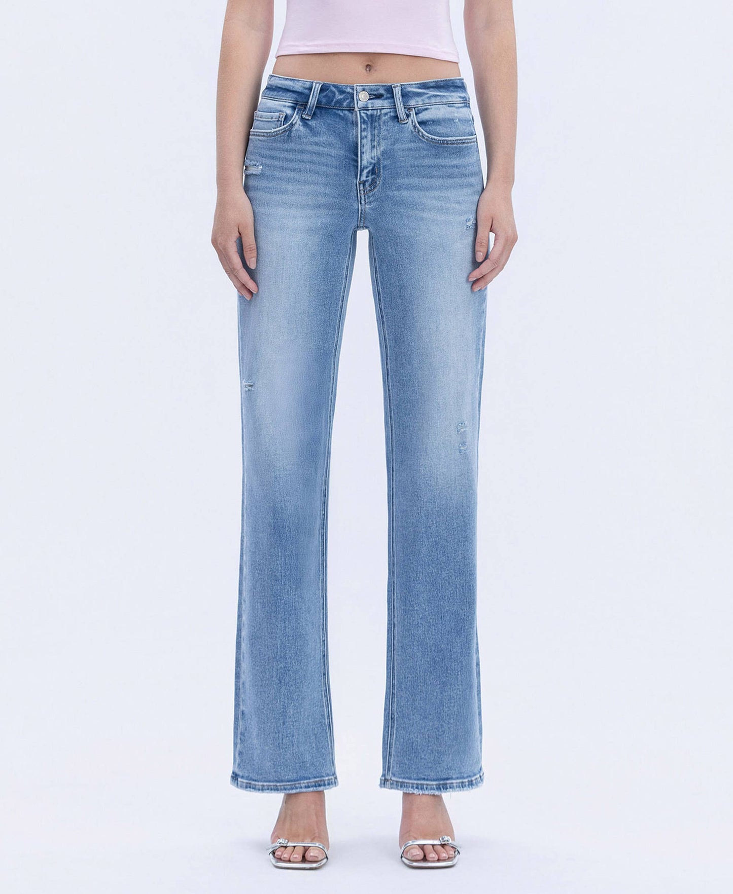 Mid Rise Slim Wide Jeans