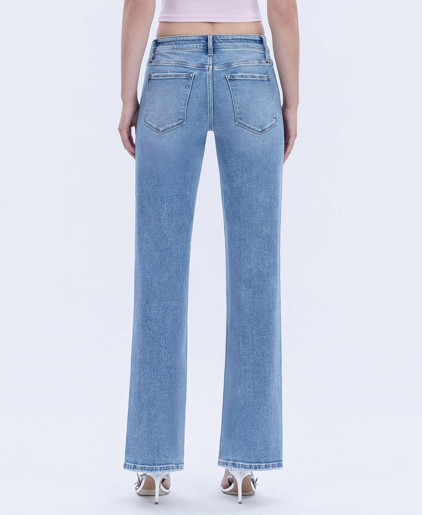 Mid Rise Slim Wide Jeans
