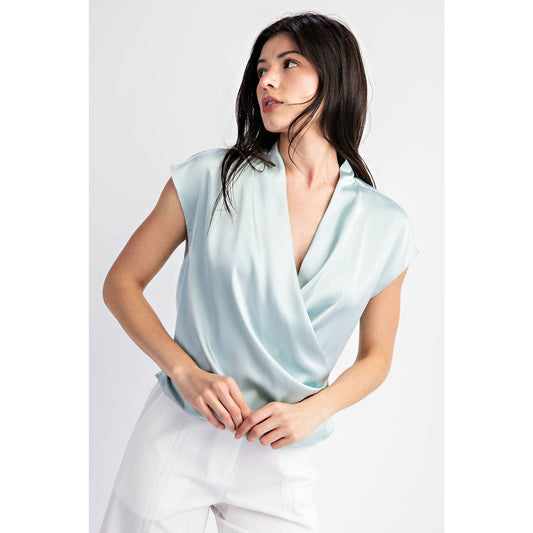 Sleeveless Satin Blouse