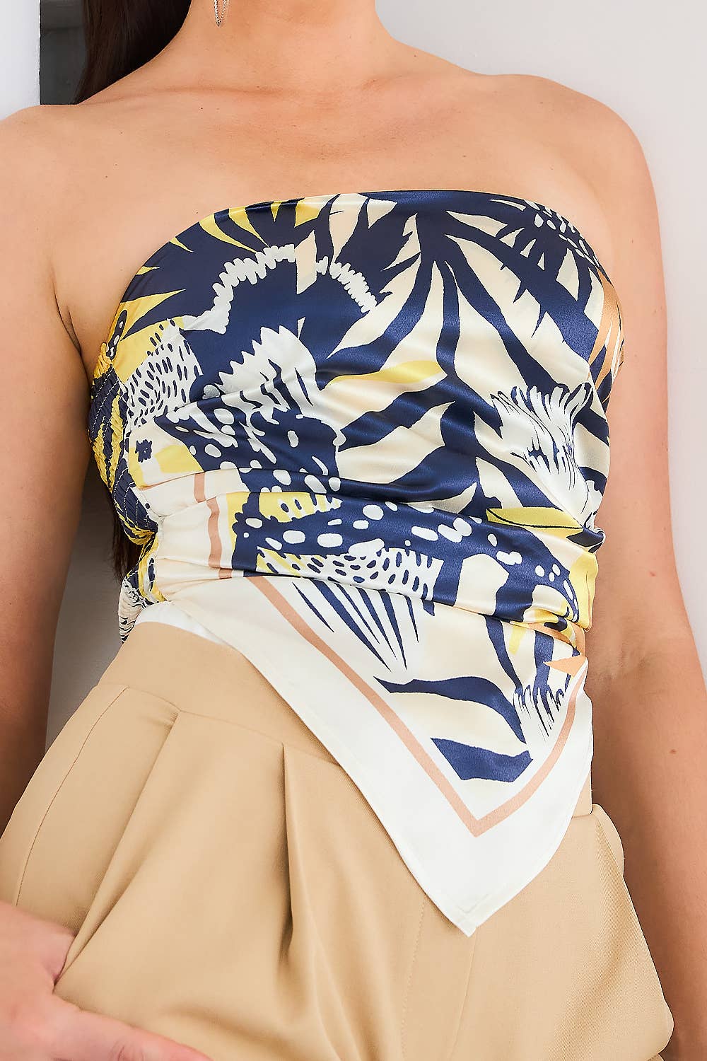 Satin Scarf Tube Top