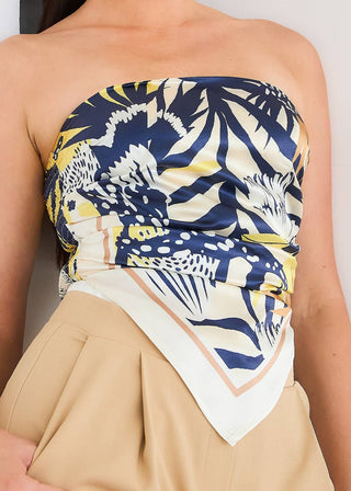 Satin Scarf Tube Top - Verte Boutique