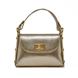 Mini Italian Leather Crossbody Bag with Bamboo Clasp - Verte Boutique