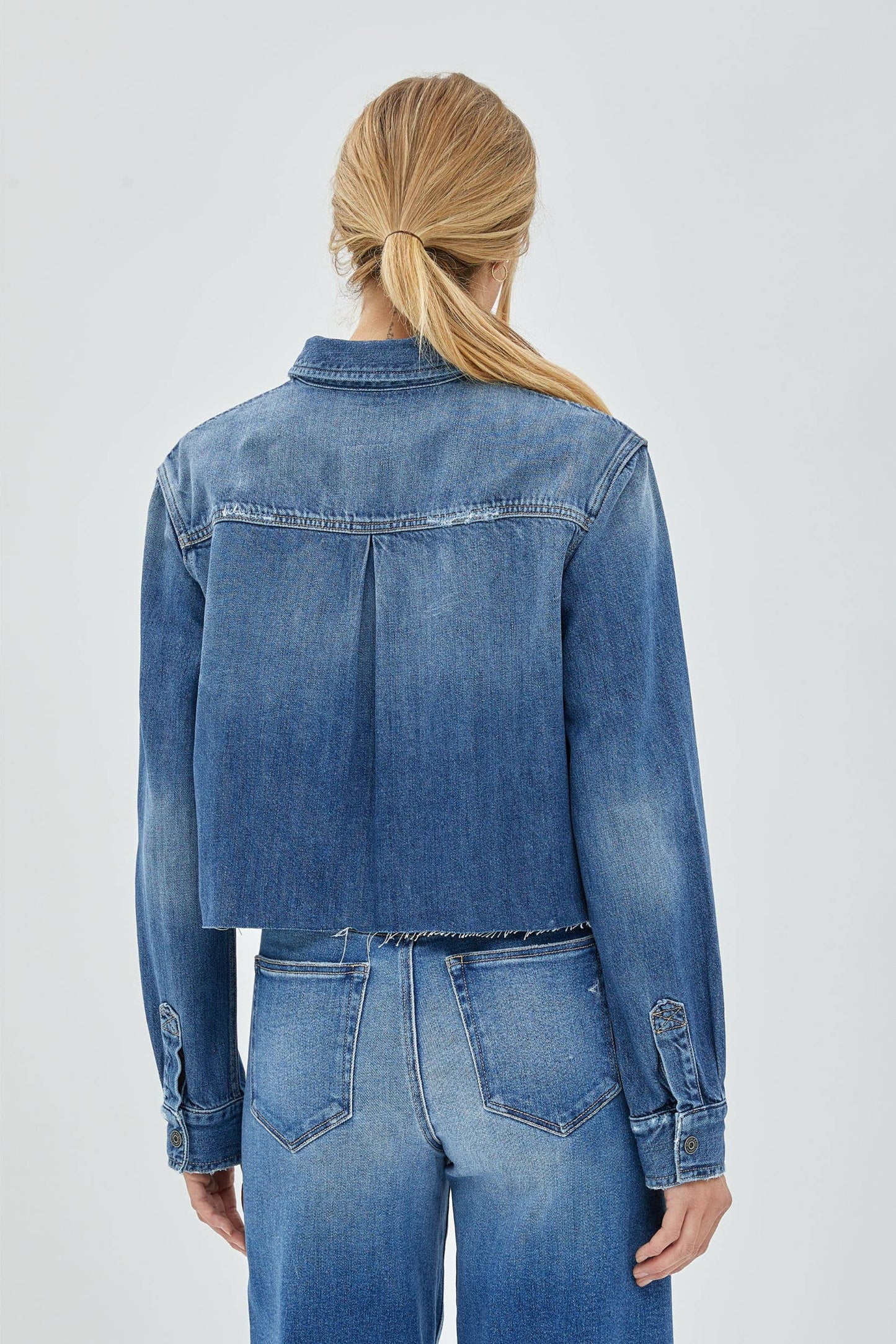 Cropped Denim Shirt