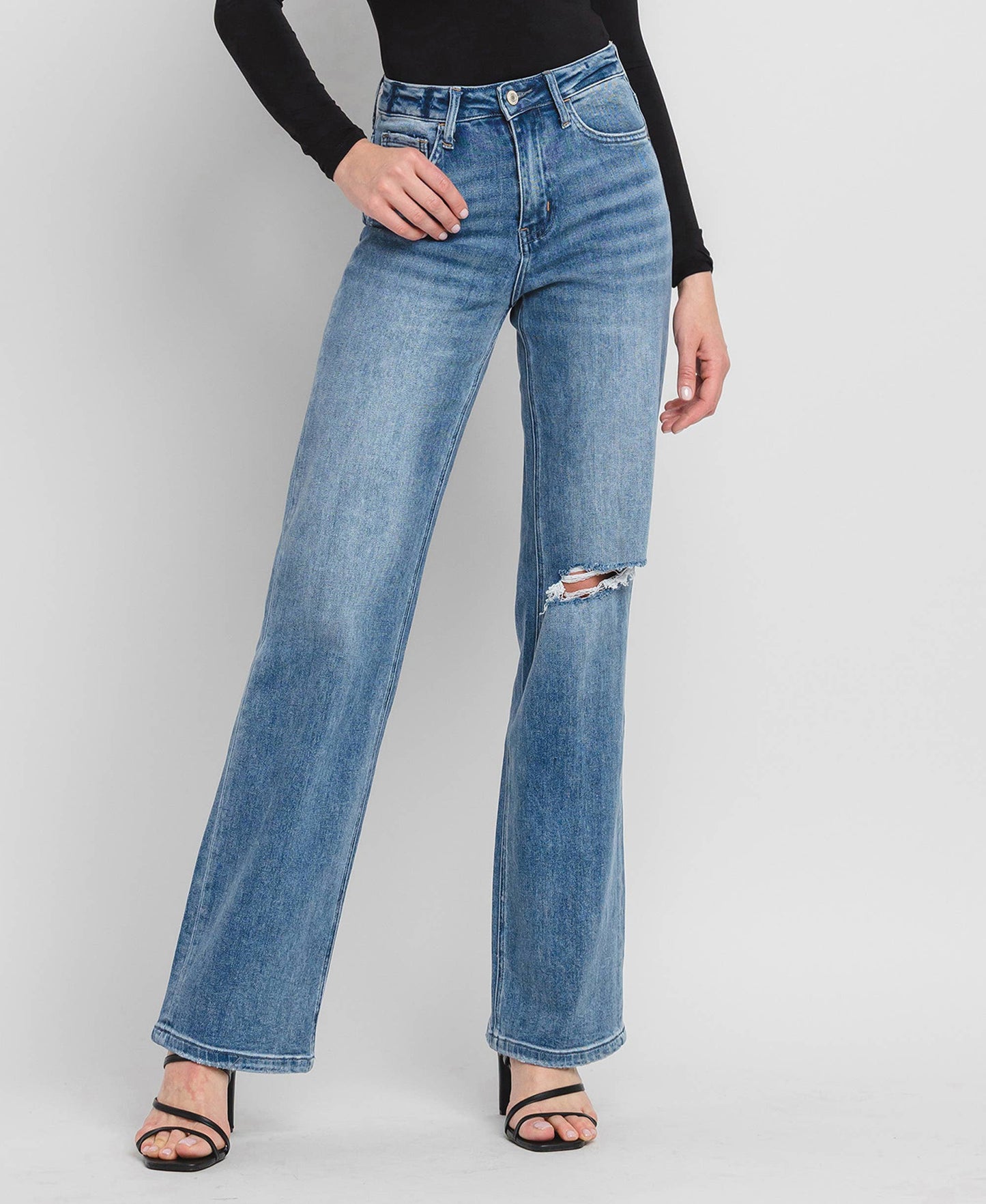 90's Vintage Super High Rise Flare Jeans