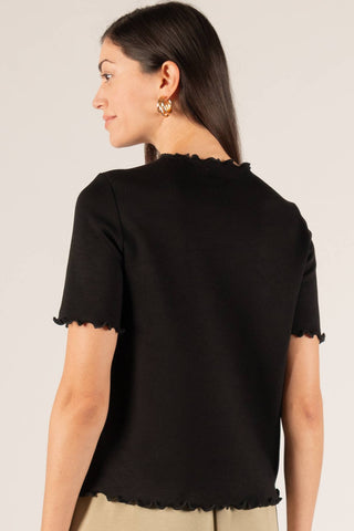 Butter Modal Merrow Edge Mock Neck Top - Verte Boutique