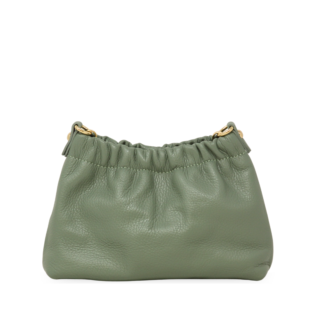 Italian Leather Ruched Clutch
