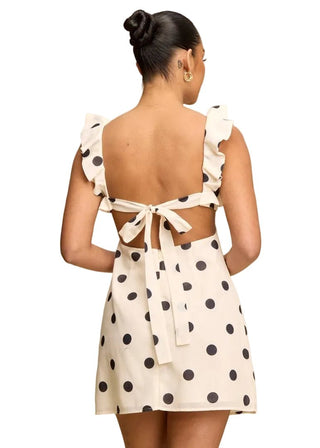 Polka Dot Ruffle Mini Dress - Verte Boutique