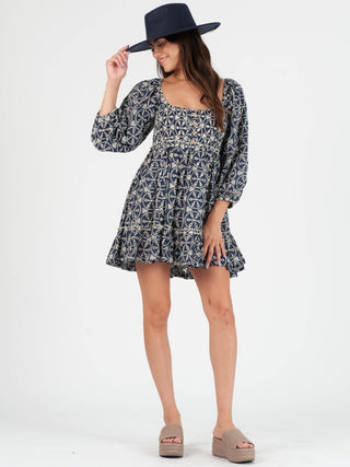 Puff Sleeve Eyelet Mini Dress - Verte Boutique