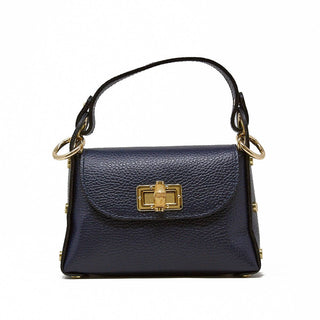 Mini Italian Leather Crossbody Bag with Bamboo Clasp - Verte Boutique