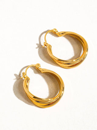 Gold Twisted Hoop Earring - Verte Boutique
