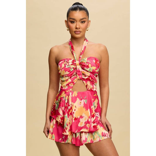 Tropical Watercolor Romper