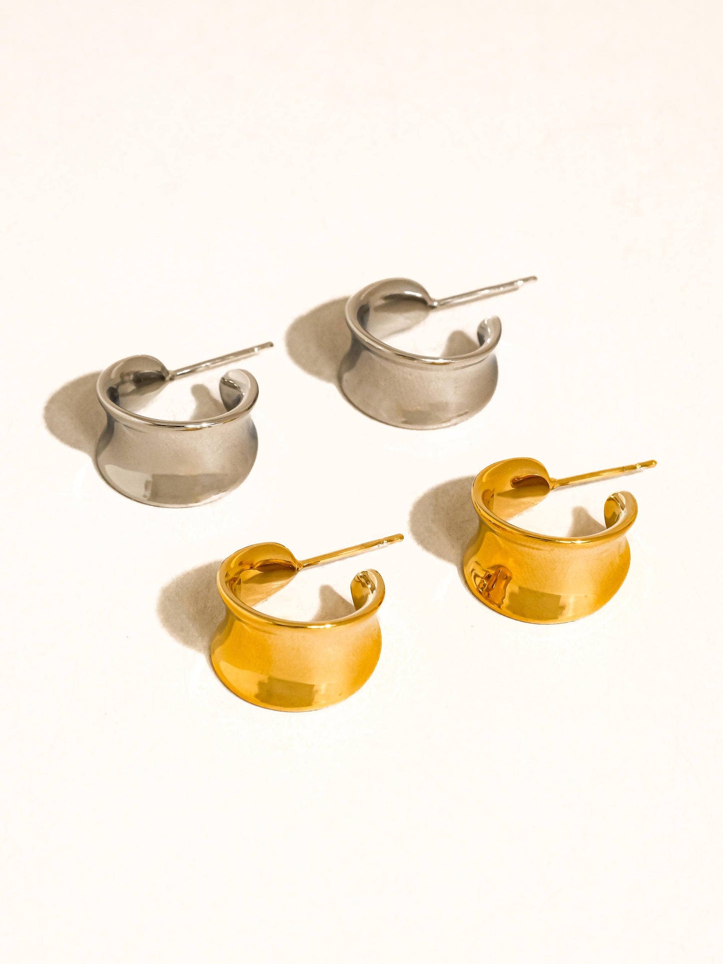 Wide Dome Hoop Earrings