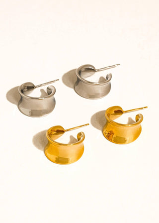 Wide Dome Hoop Earrings - Verte Boutique
