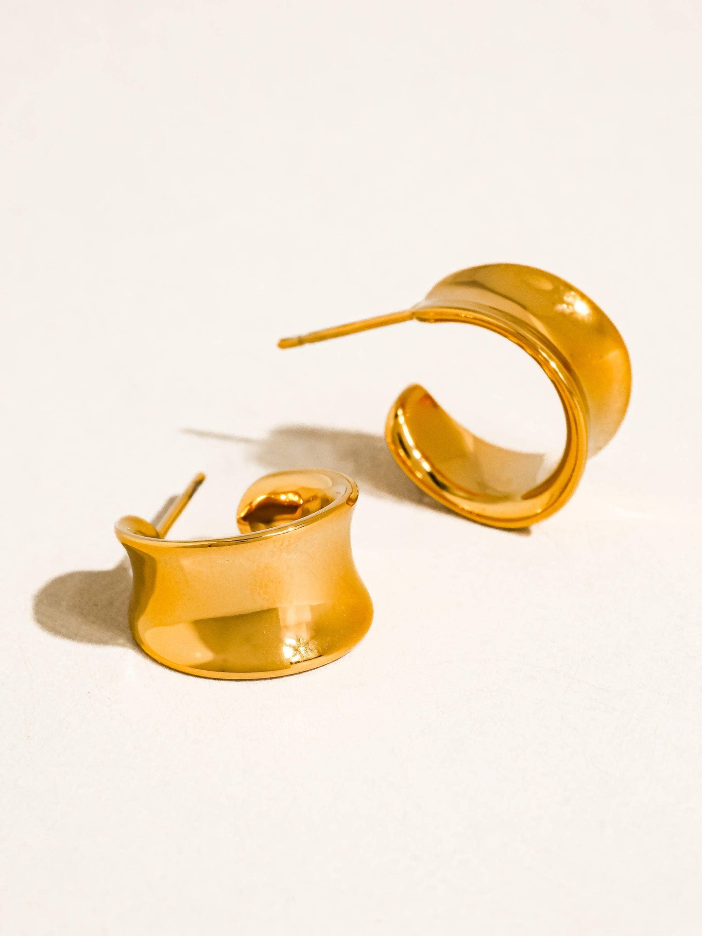 Wide Dome Hoop Earrings