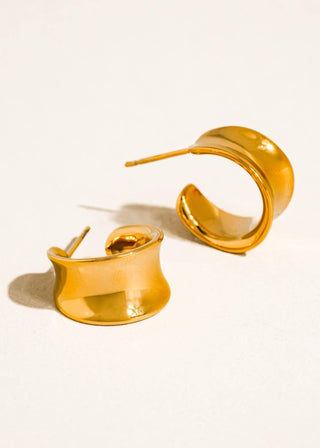 Wide Dome Hoop Earrings - Verte Boutique
