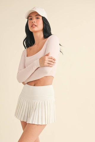 Long Sleeve Square Neck Top - Verte Boutique