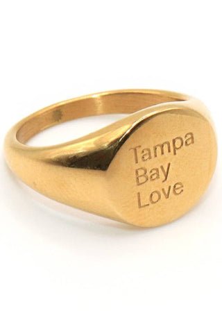 Gold Signet Ring - Tampa Bay Love - Verte Boutique