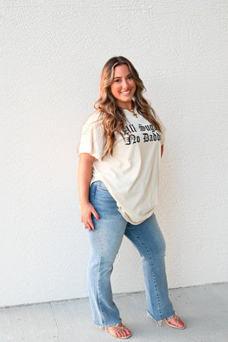 All Sugar, No Daddy Side Slit Graphic Tee - Verte Boutique
