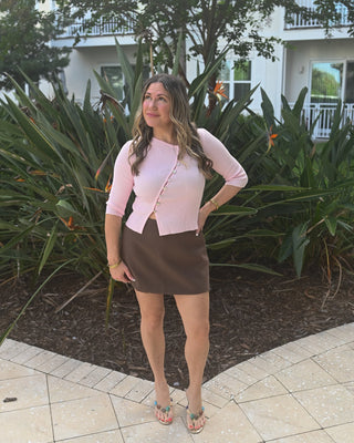 Side Note Shell Button Cardigan - Verte Boutique