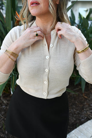 Soft Knit Button-Front Cardigan - Verte Boutique