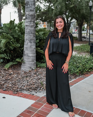 Smocked Waist Wide Leg Pant