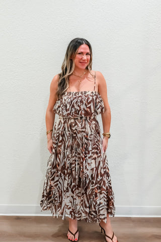Abstract Print Two Piece Skirt Set - Verte Boutique