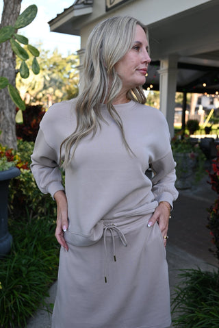 CloudSilk™ Long Sleeve Crew Neck Top – Latte - Verte Boutique