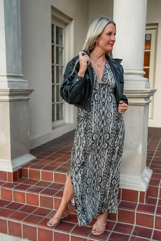 After Dark Snake Print Maxi Dress - Verte Boutique