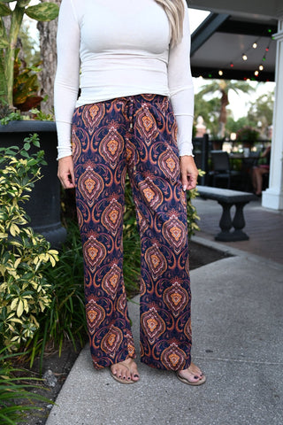The Boho Paisley Wide-Leg Pants - Verte Boutique