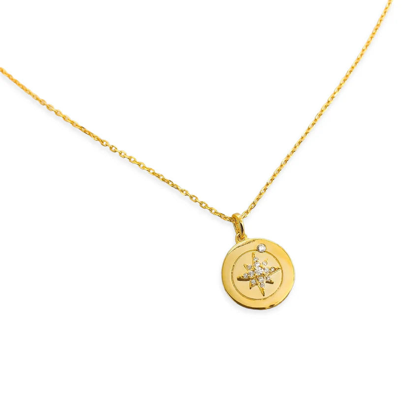 Gold Compass Necklace