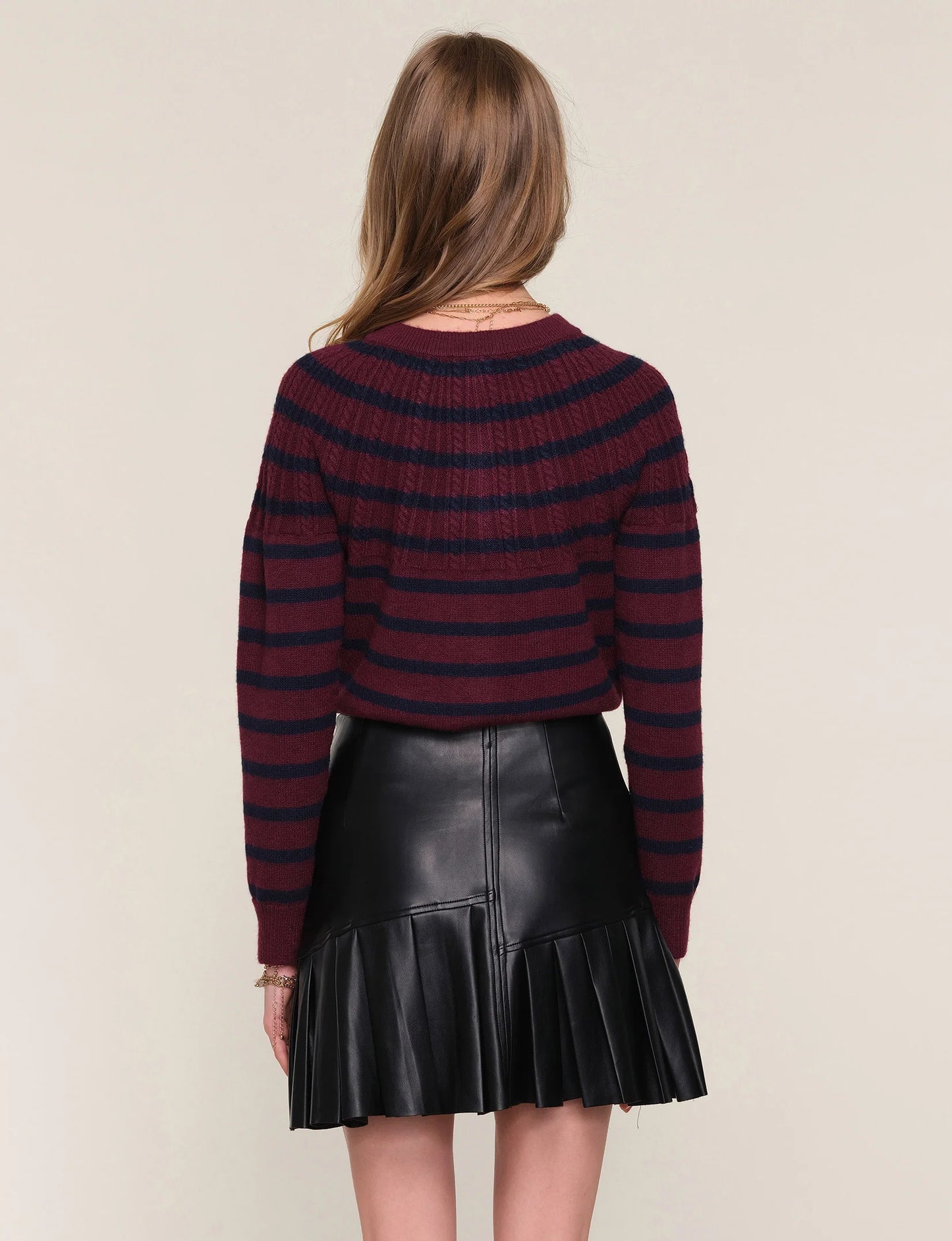 Leather Pleated Mini Skirt