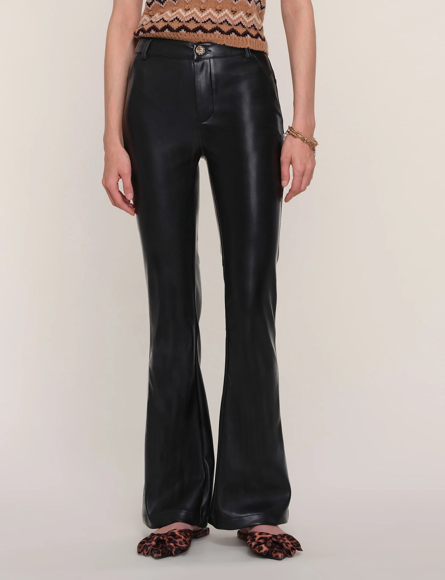 Black Faux Leather Pants