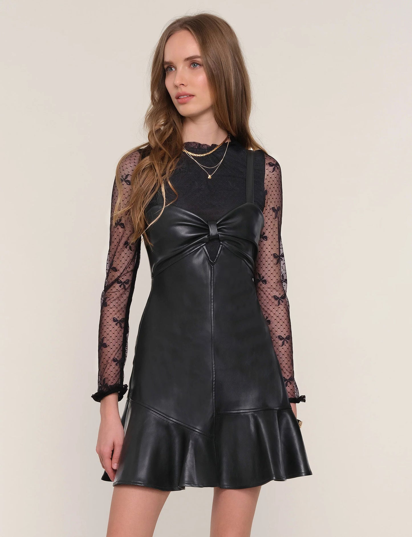 Faux Leather Mini Dress