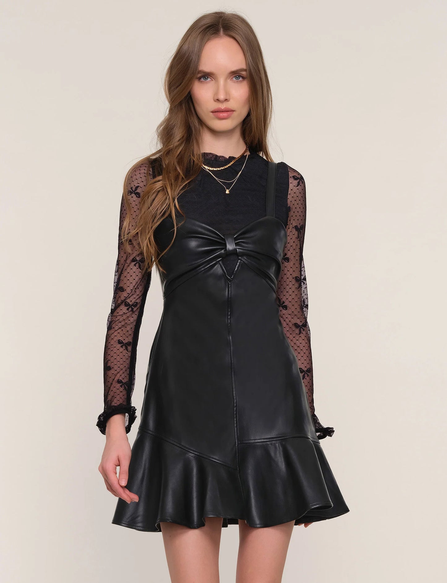 Faux Leather Mini Dress