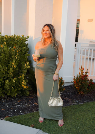 Olive One - Shoulder Open - Back Buckle Maxi Dress - Verte Boutique