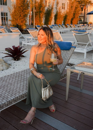 Olive One - Shoulder Open - Back Buckle Maxi Dress - Verte Boutique