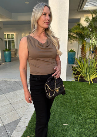 Aria Cowl Neck Sleeveless Top: Versatile 2 - Way Elevated Basic - Verte Boutique