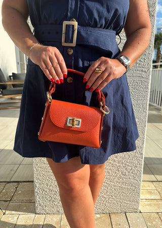 Navy Belted Sleeveless A-Line Shirt Dress