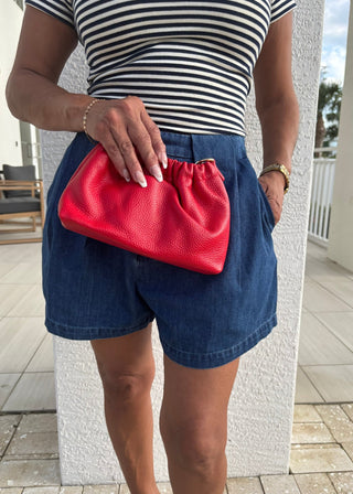 Navy & Cream Striped Boat Neck Top