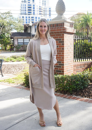 Butter Modal Ribbed Contrast Robe - Verte Boutique