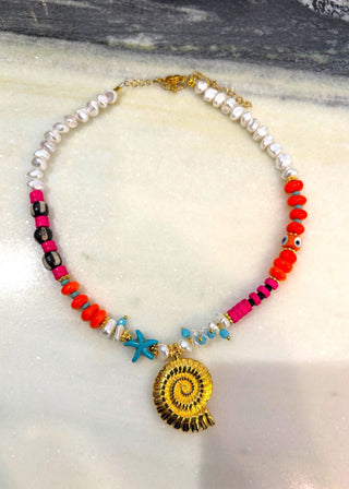 Bohemian Beaded Shell Statement Necklace - Verte Boutique