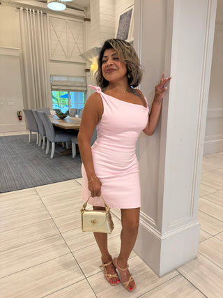 Sholder Tie One Shoulder Bodycon Mini Dress - Verte Boutique