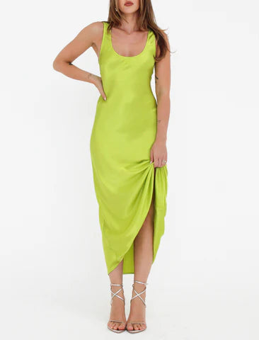 Satin Bias Midi Dress